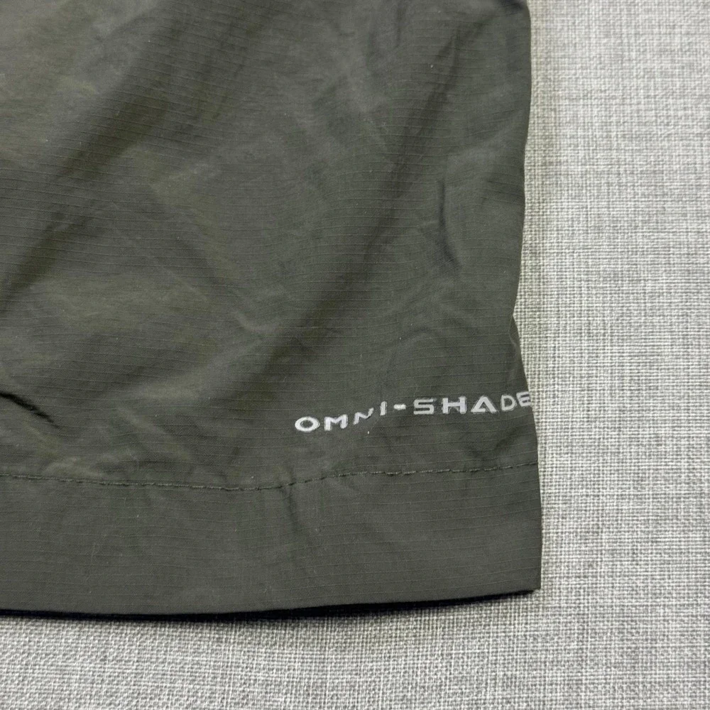 Columbia Convertible Cargo Pants Mens 34x32 Green Omni-Shade Light Quick Dry